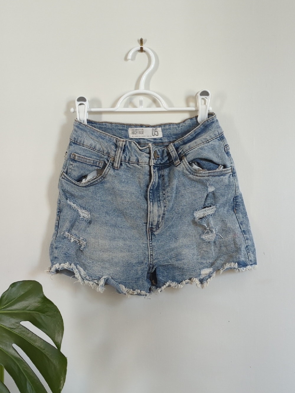 Refuge Denim High Rise Freyed Jean Shorts